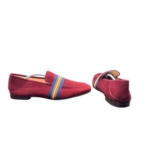 Paul Stuart Vero Cuoio Burgundy Suede Loafers 9M Italy